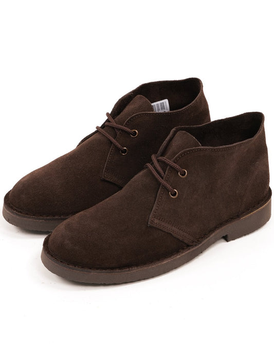 Roamers Iconic Suede Desert Boots Dark Brown