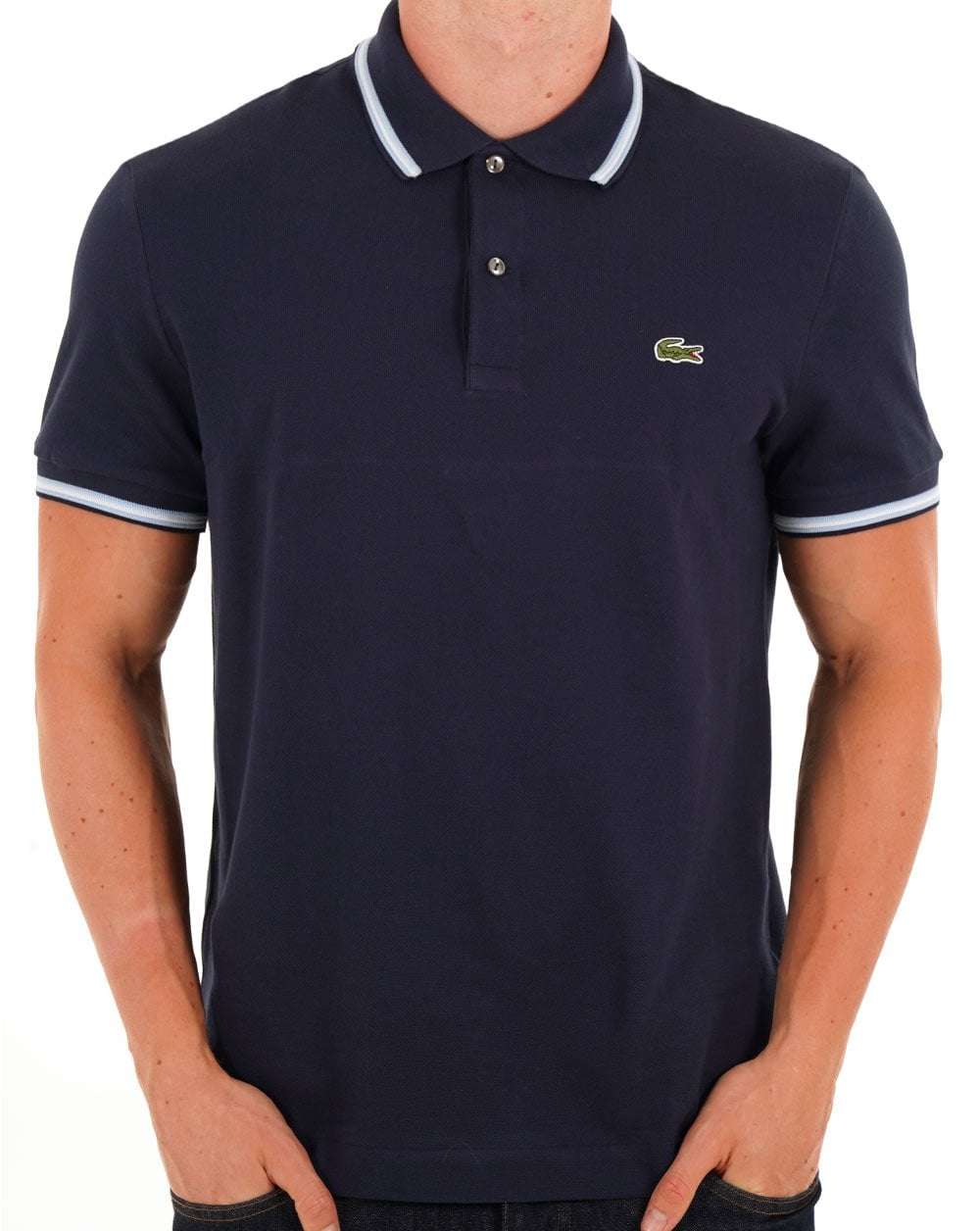 Lacoste Tipped Polo Shirt Navy