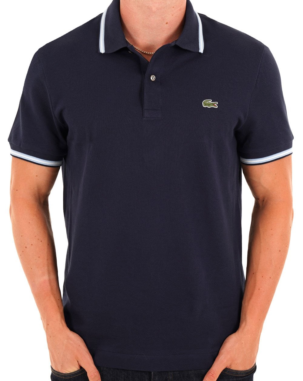Lacoste Tipped Polo Shirt Navy
