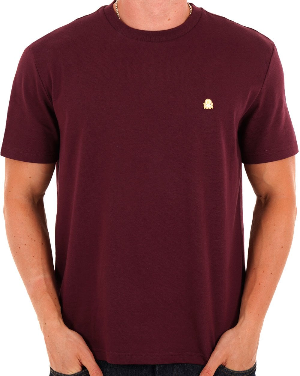 Benetton Small Logo T Shirt Maroon