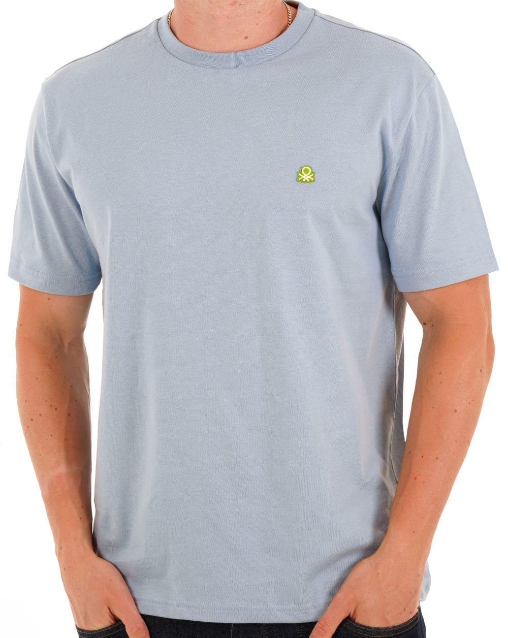 Benetton Small Logo T-shirt Soft Blue/Sage