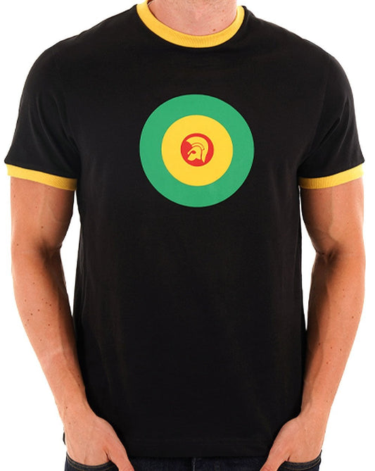 Trojan Target Ringer T Shirt Black