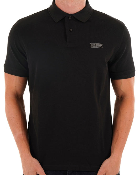 Barbour International Essential Polo Black/Pewter
