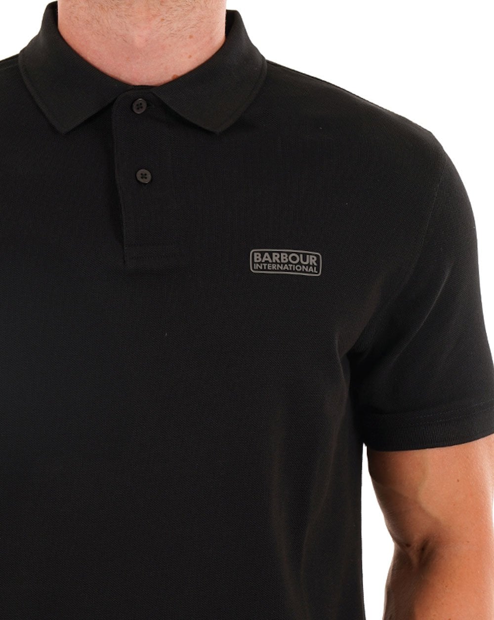 Barbour International Essential Polo Black/Pewter