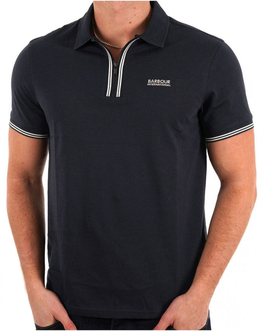 Barbour International Ollie Twin Placket Polo Navy