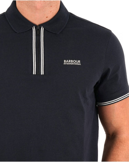 Barbour International Ollie Twin Placket Polo Navy