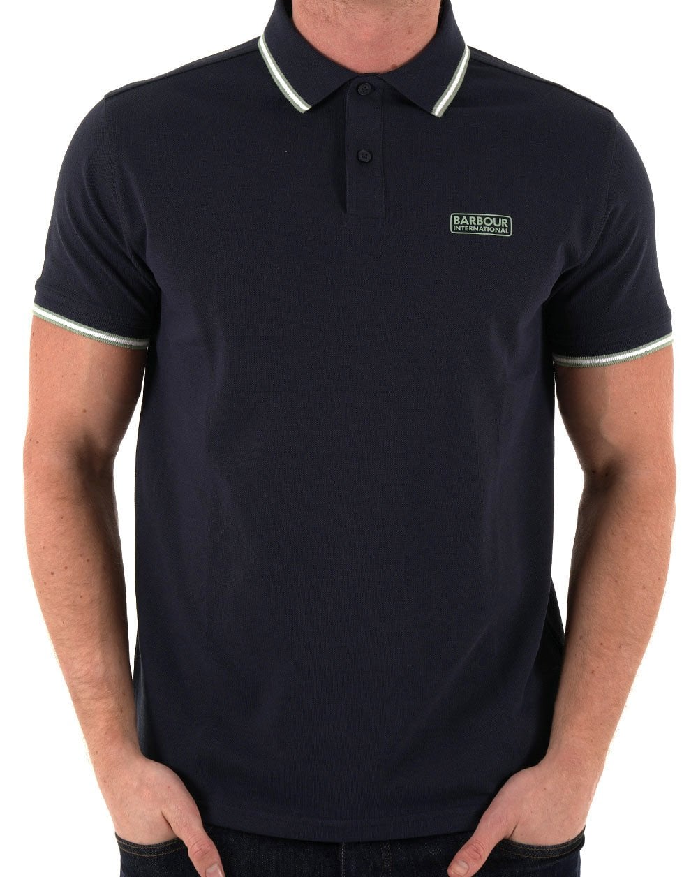 Barbour International Evan Tipped Polo Shirt Navy