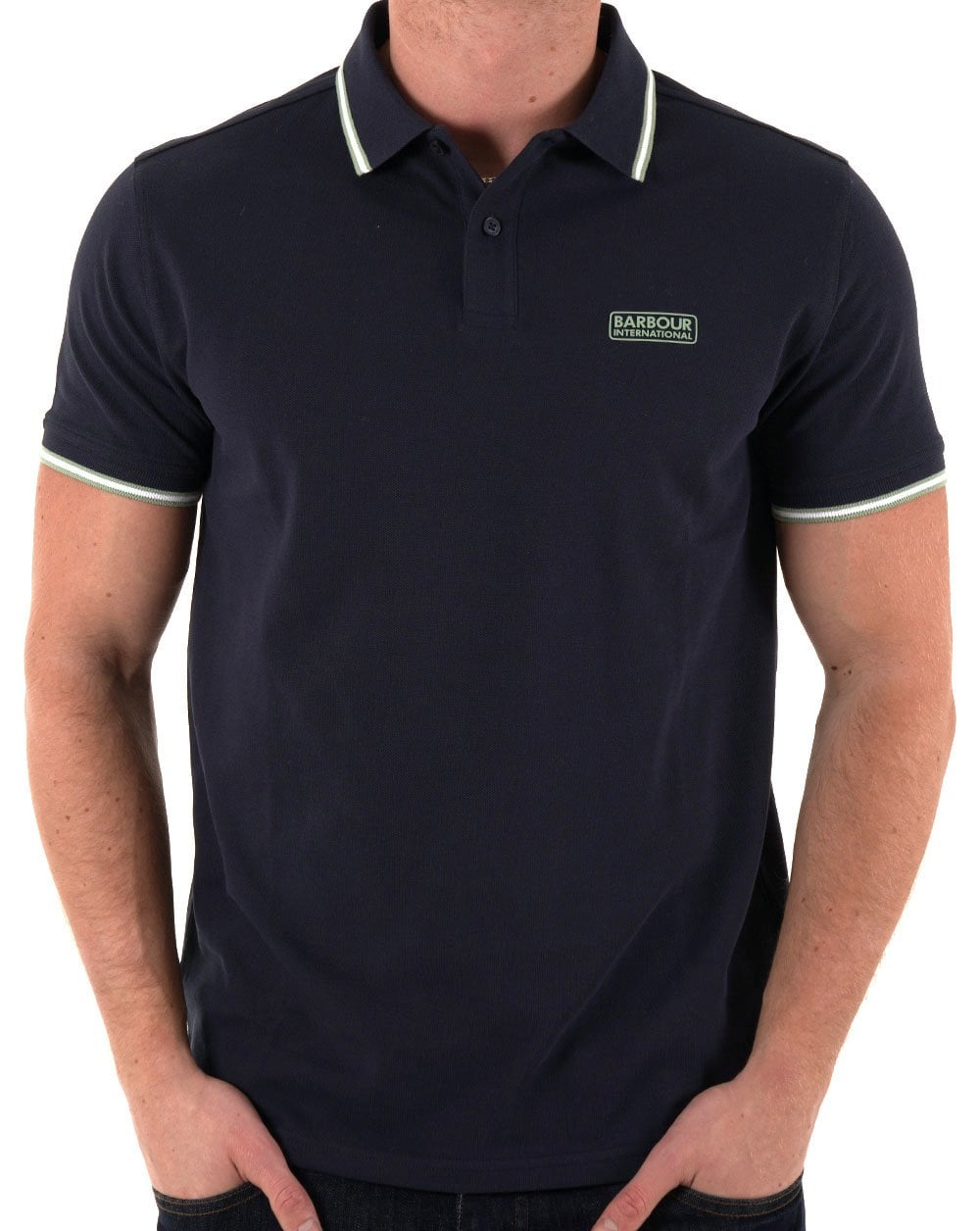 Barbour International Evan Tipped Polo Shirt Navy
