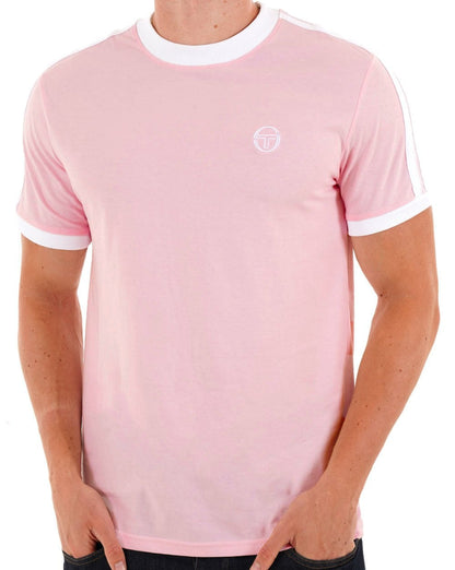 Sergio Tacchini Retro Ace T Shirt Pink White