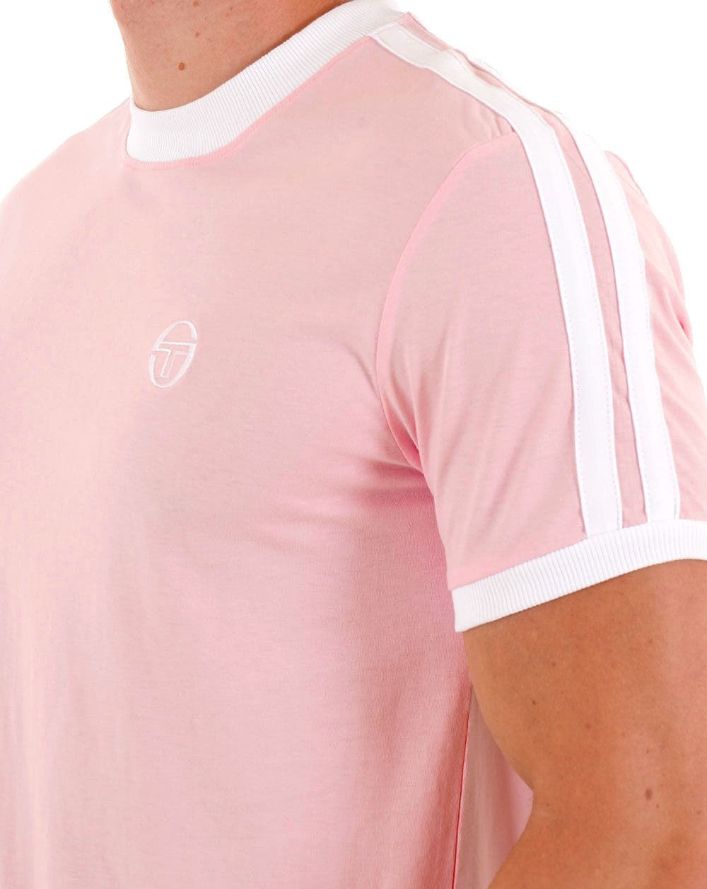 Sergio Tacchini Retro Ace T Shirt Pink White