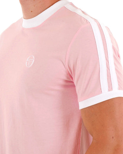 Sergio Tacchini Retro Ace T Shirt Pink White