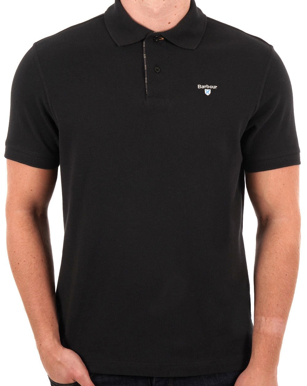 Barbour Tartan Pique Polo Black 2