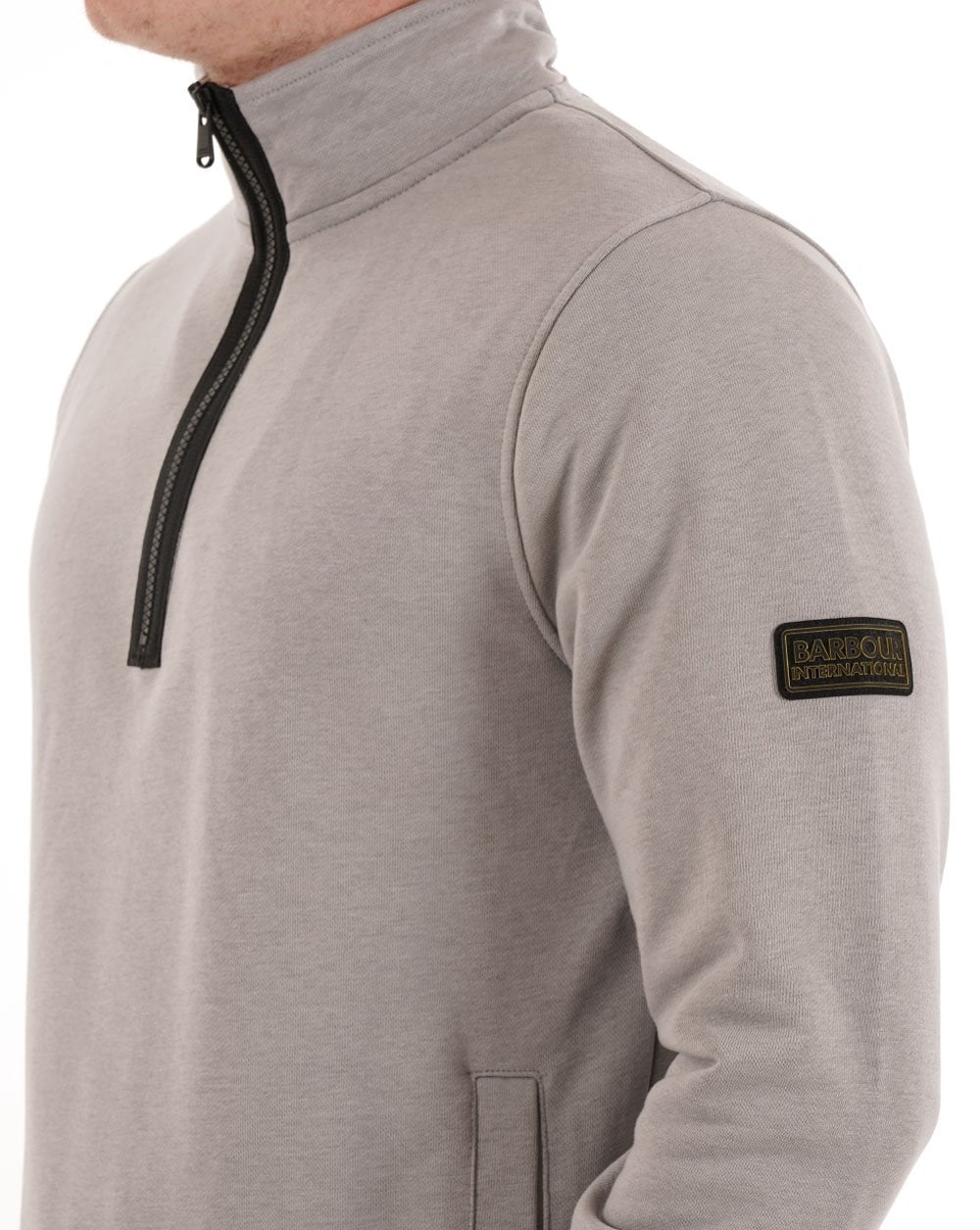 Barbour International Outline 1/4 Zip Sweatshirt Grey