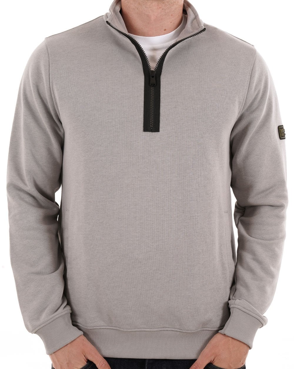 Barbour International Outline 1/4 Zip Sweatshirt Grey