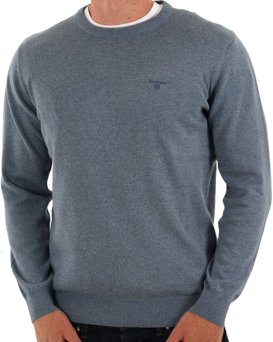 Barbour Pima Cotton Crew Neck Jumper Bluestone
