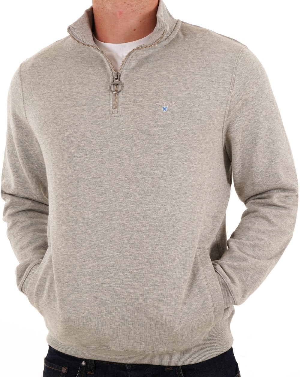 Barbour Beckhill Half Zip Sweatshirt Grey Marl