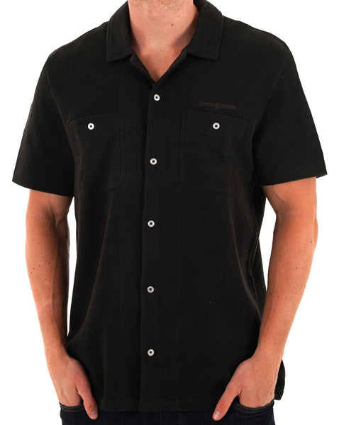 Tommy Jeans Waffle Camp Shirt Black