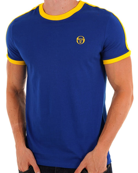 Sergio Tacchini Retro T Shirt Royal Blue/Yellow