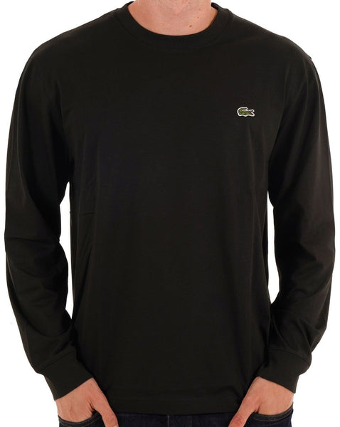 Lacoste Long Sleeve Cotton T Shirt Black