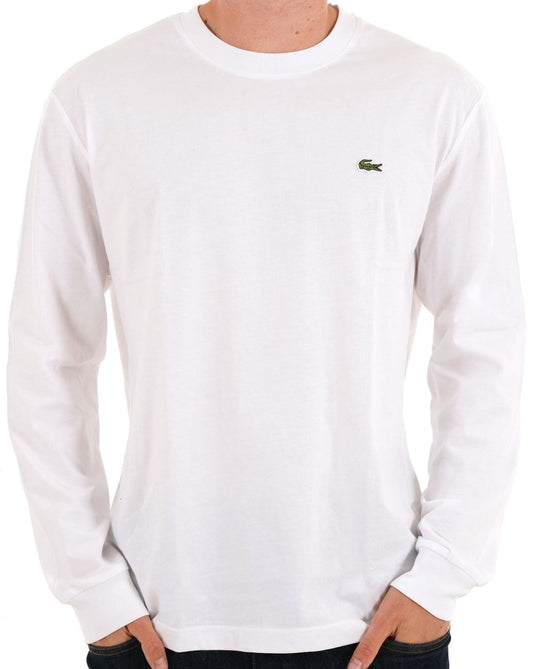 Lacoste Long Sleeve Cotton T Shirt White