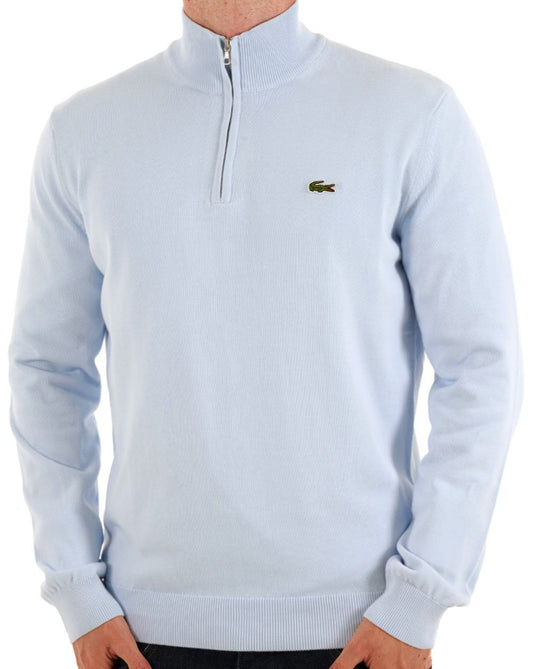 Lacoste Half Zip Knit Jumper Light Blue