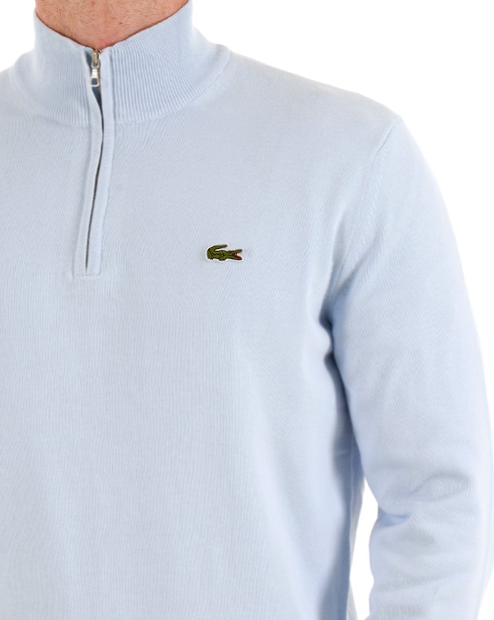 Lacoste Half Zip Knit Jumper Light Blue
