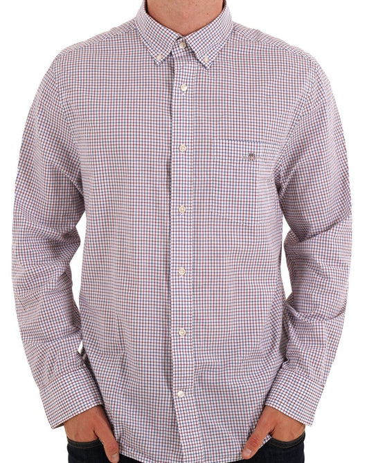 Gant Poplin Micro Check Shirt Plumped Red