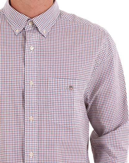 Gant Poplin Micro Check Shirt Red