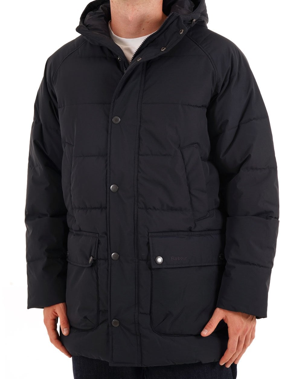 Barbour Hooded Bedale Puffer Jacket Dark Navy