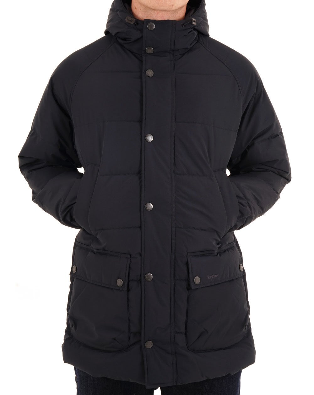 Barbour Hooded Bedale Puffer Jacket Dark Navy