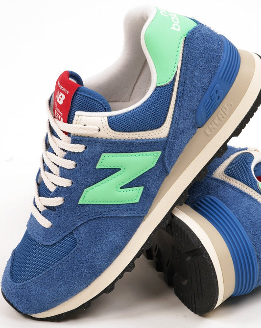 New Balance Classic 574 Trainers Blue Lime