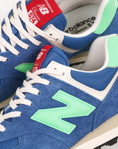 New Balance Classic 574 Trainers Blue Lime