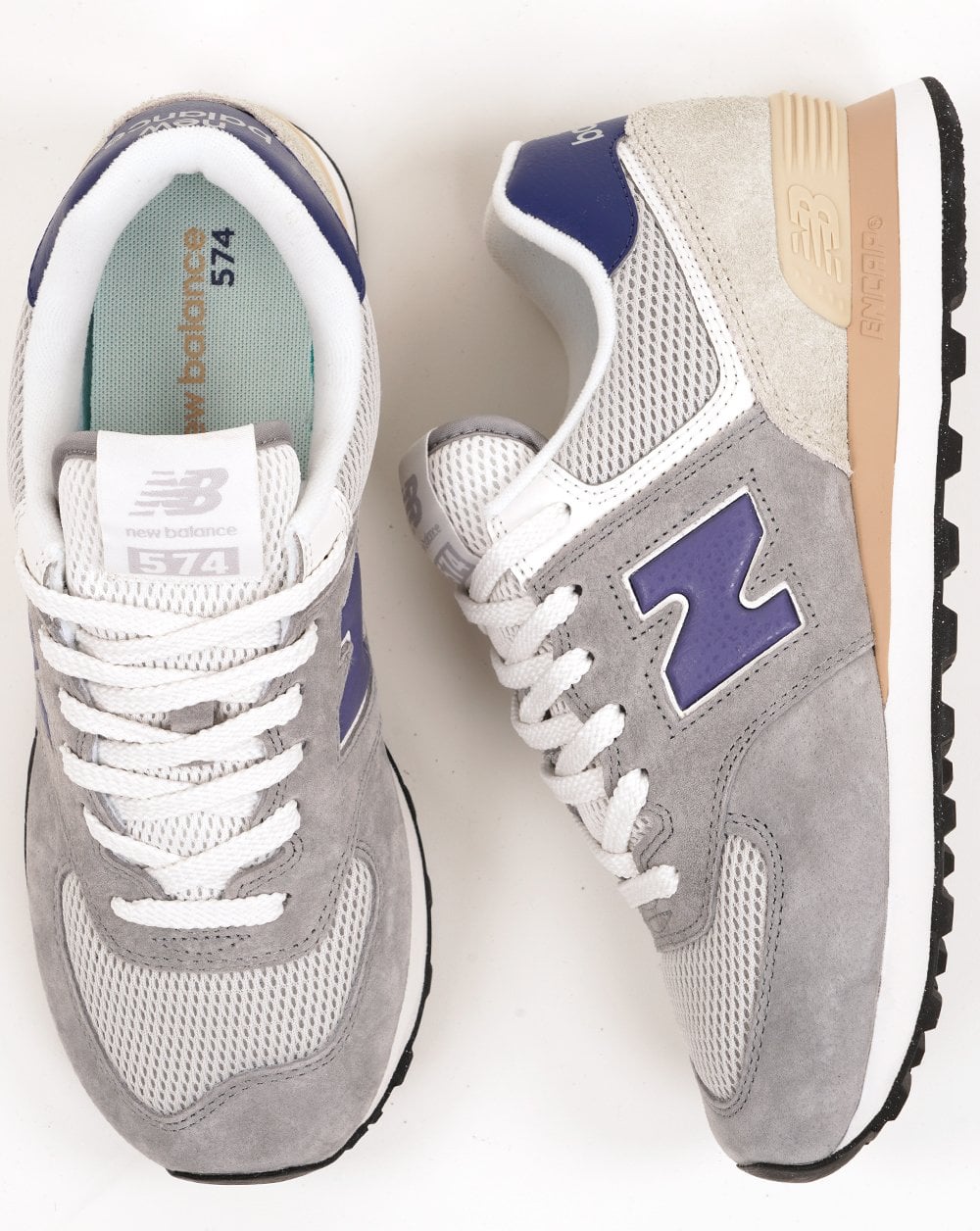 New Balance 574 Trainers Slate Grey/Purple