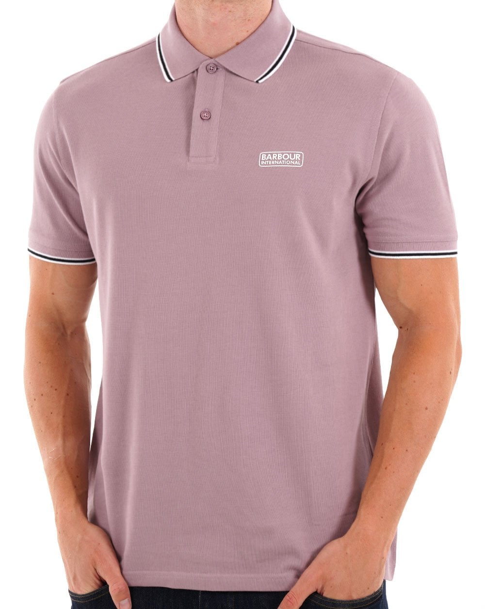 Barbour International Evan Tipped Polo Shirt Elderberry