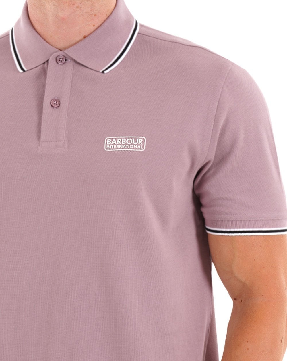 Barbour International Evan Tipped Polo Shirt Elderberry