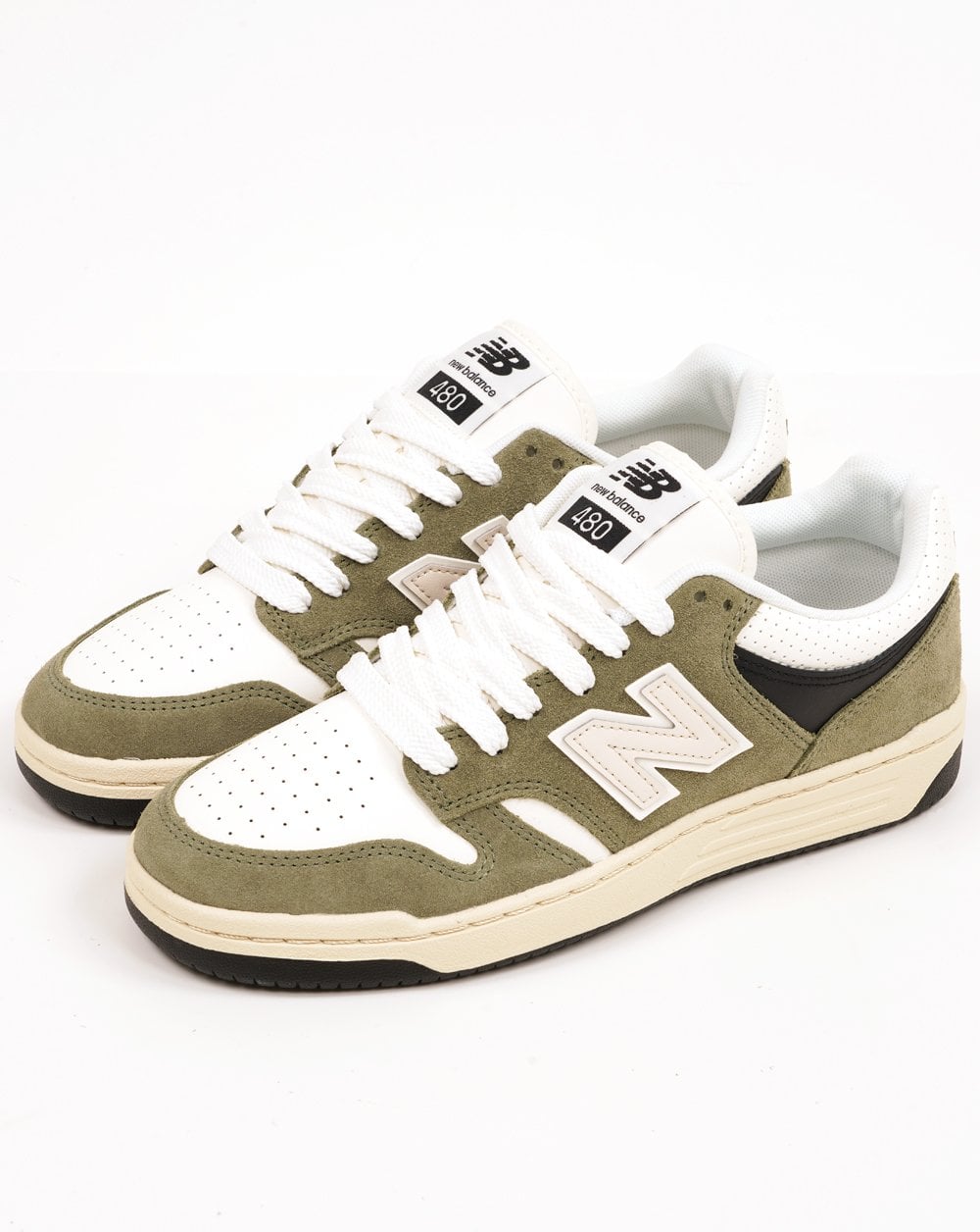 New Balance 480 Trainers Dark Olivine/Sea Salt