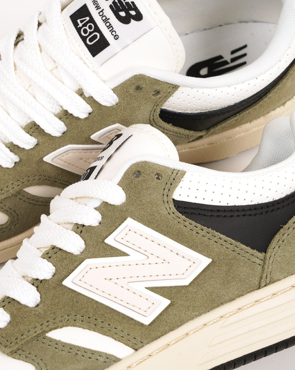 New Balance 480 Trainers Dark Olivine/Sea Salt