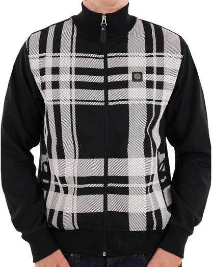 Trojan Oversized Print Check Track Top Black