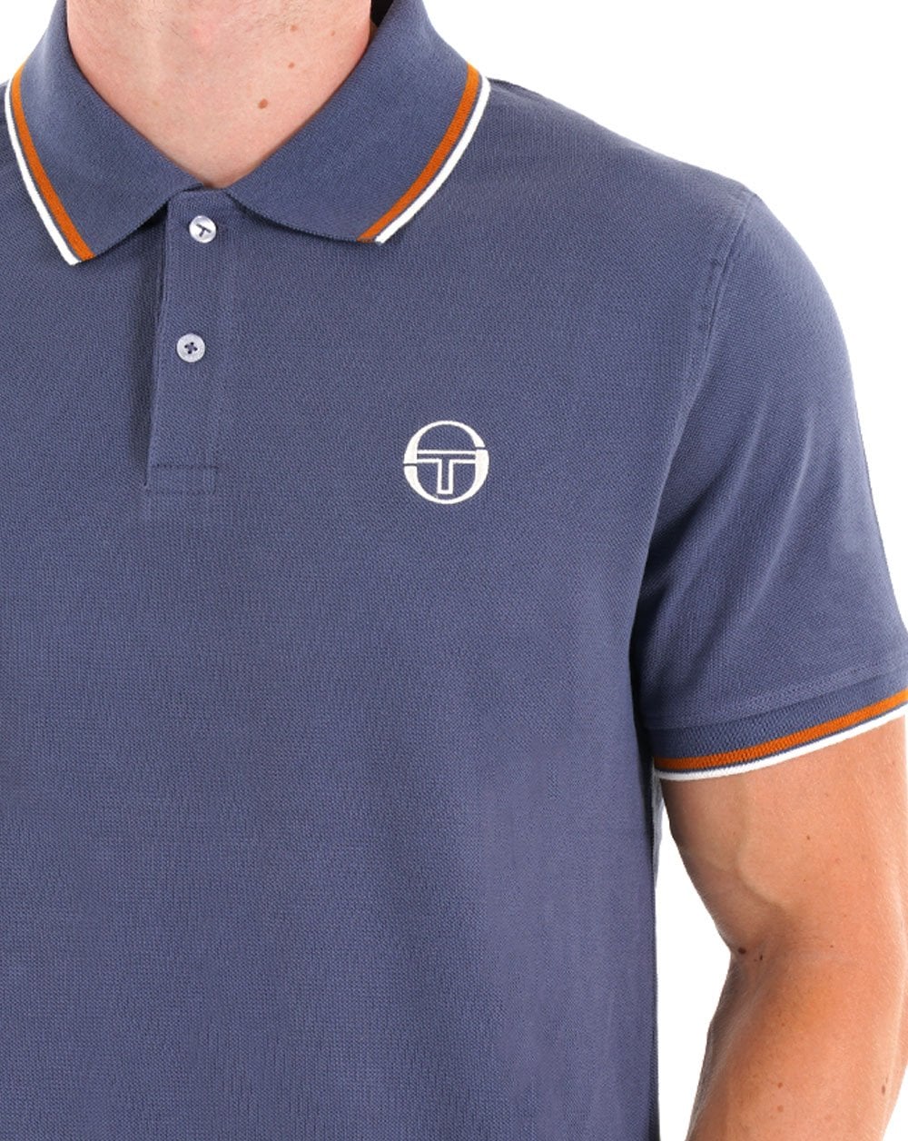 Sergio Tacchini Tipped Polo Shirt Vintage Indigo