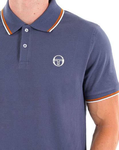 Sergio Tacchini Tipped Polo Shirt Vintage Indigo