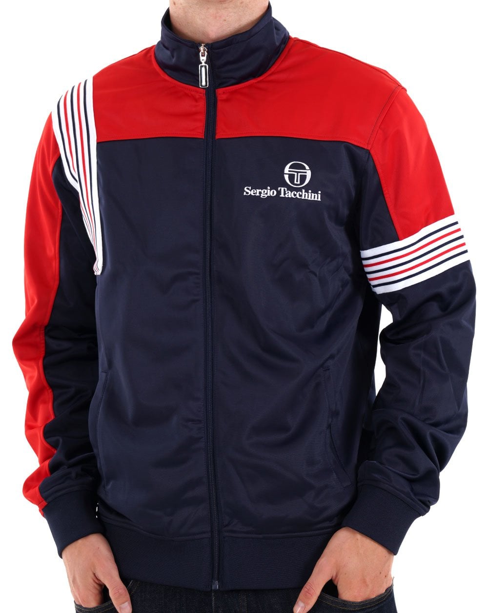 Sergio Tacchini Wilander Track Top Navy Red