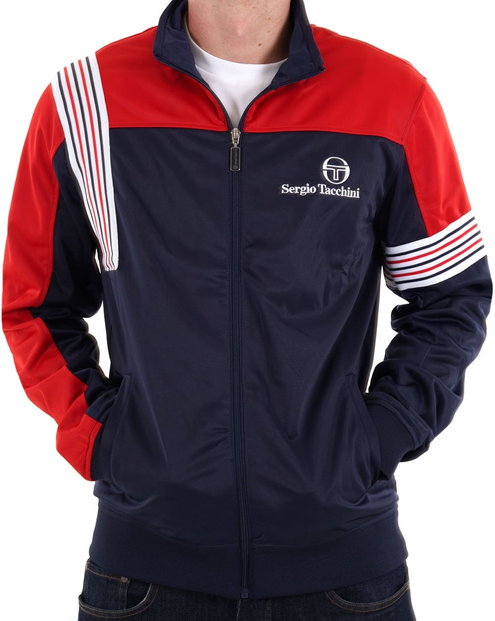 Sergio Tacchini Wilander Track Top Navy Red