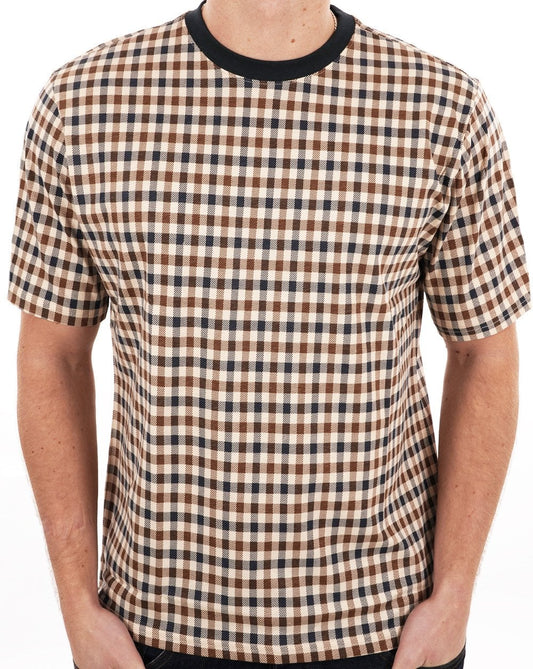 Aquascutum Iconic T Shirt Navy/Check