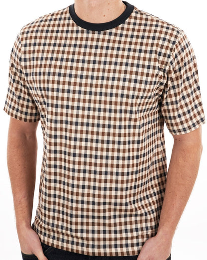 Aquascutum Iconic T Shirt Navy/Check