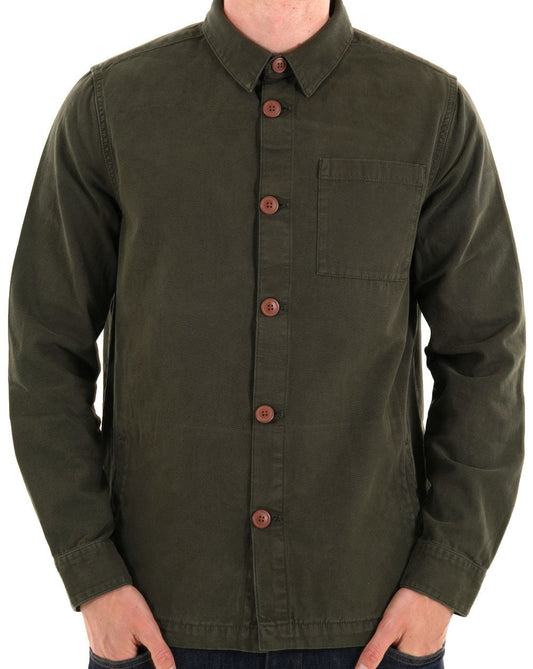 Barbour Washed Overshirt Forest Green