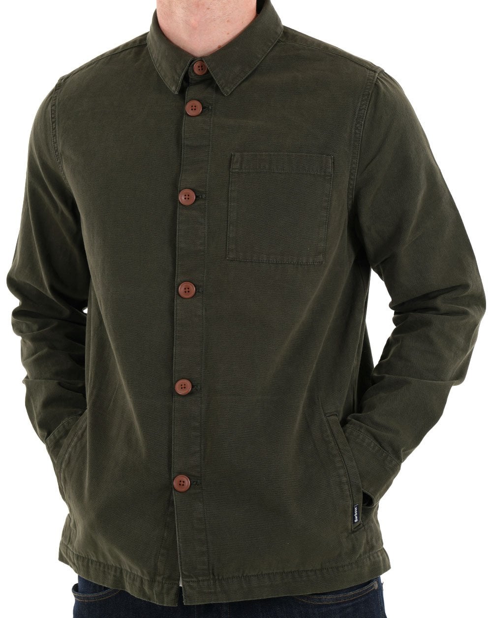Barbour Washed Overshirt Forest Green