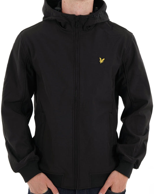 Lyle & Scott Fleece Back Softshell Jacket Jet Black