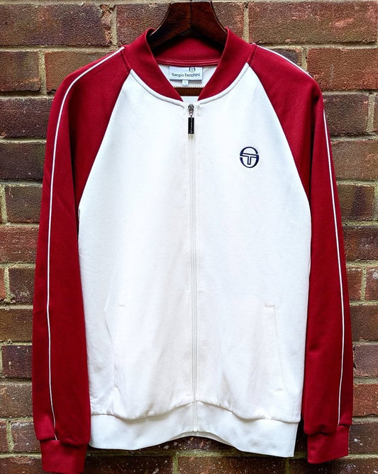 Sergio Tacchini Retro Track Top Ecru / Burgundy