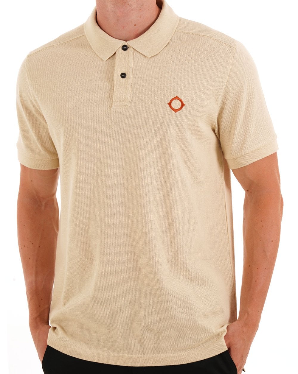 MA.STRUM Pique Polo Burnt Cream