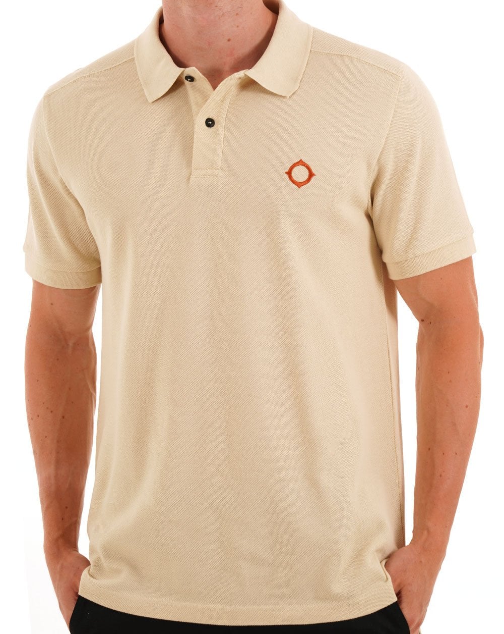 MA.STRUM Pique Polo Burnt Cream